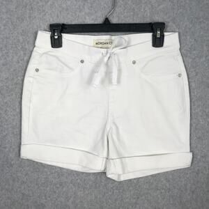 Morgan City Shorts Women Small White Pull On Cuff Preppy Nautical Classic Casual